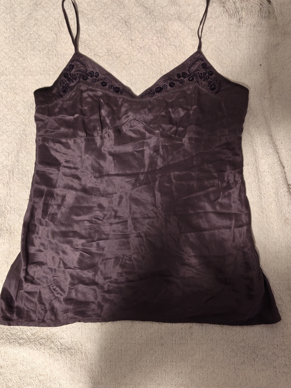RW&CO. Vintage Plum Silk Embroidered Camisole